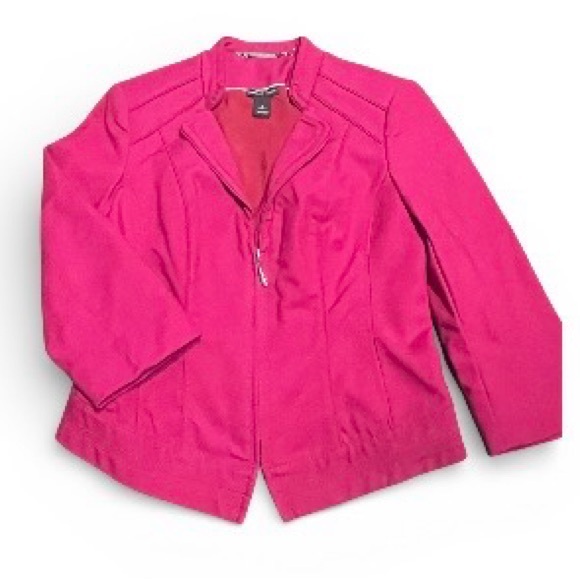 Vibrant Pink elegant Women's Blazer size 2 /p 56% cotton - Picture 13 of 15